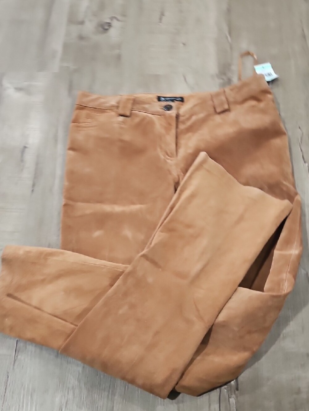 Leather/Suede INC Intl Concepts Suede Flare Pants - Camel Brown Size 8 Bin 6 - Picture 3 of 8